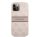 Guess PU 4G Printed Stripe Apple iPhone 12/12 Pro hátlap tok, rózsaszín