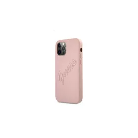   Guess PU Saffiano Vintage Script Apple iPhone 12 Pro Max hátlap tok, rozéarany