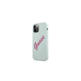   Guess Silicone Vintage Fuschia Script Apple iPhone 12/12 Pro hátlap tok, kék