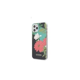   Guess PC/TPU Flower Apple iPhone 12 Pro Max hátlap tok, fekete