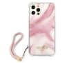 Guess TPU Marble Apple iPhone 12/12 Pro hátlap tok, rózsaszín