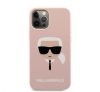 Karl Lagerfeld Head Silicone hátlap tok Apple iPhone 12/12 Pro, rózsaszín