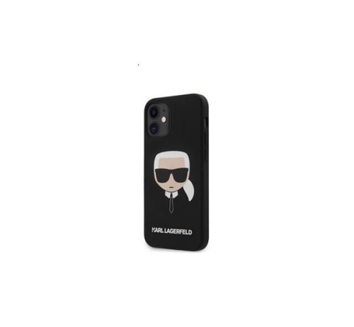 Karl Lagerfeld Head Silicone hátlap tok Apple iPhone 12 mini, fekete