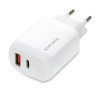 4smarts DoublePort hálózati gyorstöltő adapter, USB-A + Type-C, 30W, fehér