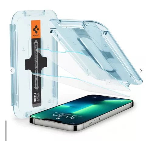 Spigen Glas.tR SLIM EZ Fit Apple iPhone 17E / 16E / 14 / 13 / 13 Pro tempered kijelzővédő fólia felhelyező kerettel (2db)