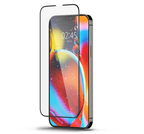 Spigen Glass FC Apple iPhone 17E / 16E / 14 / 13 / 13 Pro tempered kijelzővédő fólia, fekete