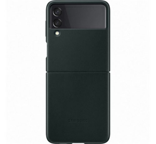 Samsung Galaxy Z Flip3 5G Leather Cover, gyári bőr tok, zöld, EF-VF711