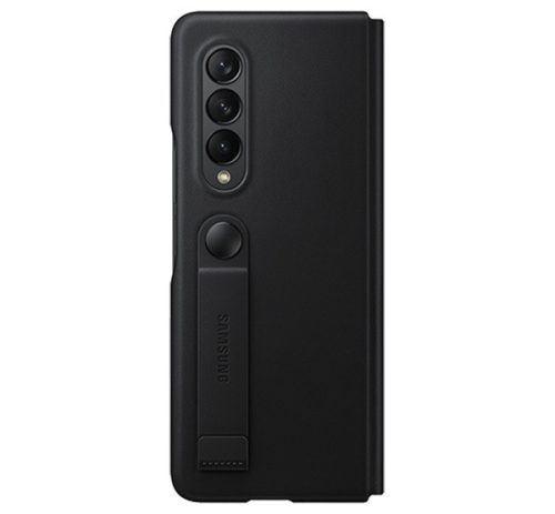 Samsung Galaxy Z Fold3 5G Leather Flip Cover, gyári bőr flip tok, fekete, EF-FF926