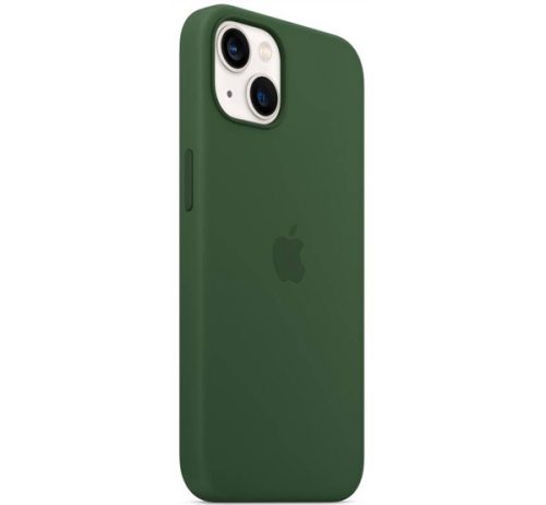 Apple iPhone 13 MagSafe-rögzítésű szilikon tok, rétzöld