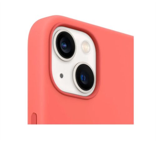 Apple iPhone 13 mini MagSafe-rögzítésű szilikon tok, pomelópink