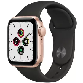   Bemutató készülék, Apple Watch SE (v2) okosóra, 40mm, Rozéarany alumínium, fekete szíj