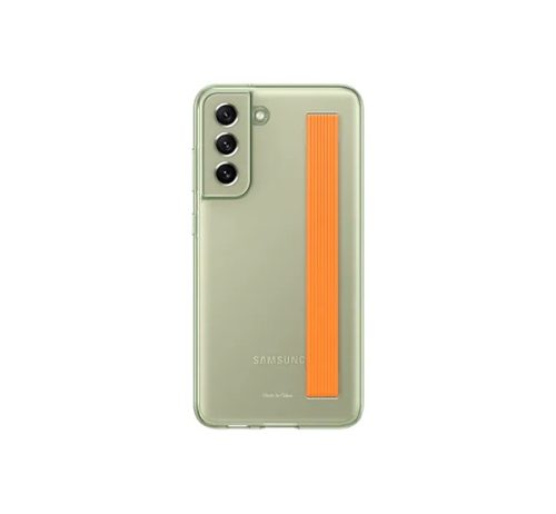 Samsung Galaxy S21 FE Clear Strap Cover, gyári tok, oliva zöld, EF-XG990CM