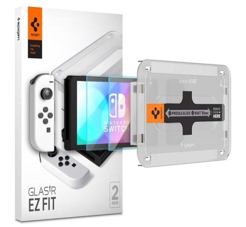 Spigen "Glas.tR EZ FIT" Nintendo Switch OLED Tempered kijelzővédő fólia, 2db