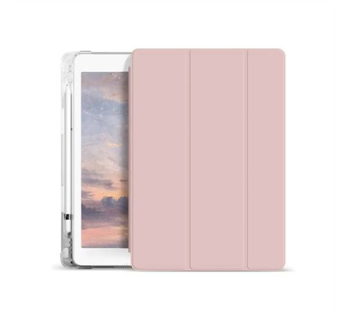 Xprotector Smart Book flip tok pencil tartóval, és átlátszó hátlappal Apple iPad 10,2" (2019), rózsaszín