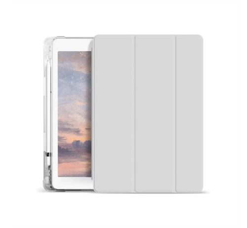 Xprotector Smart Book flip tok pencil tartóval, és átlátszó hátlappal Apple iPad 10,2" (2019), szürke