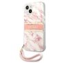Guess TPU Marble Stripe Apple iPhone 13 mini hátlap tok, rózsaszín