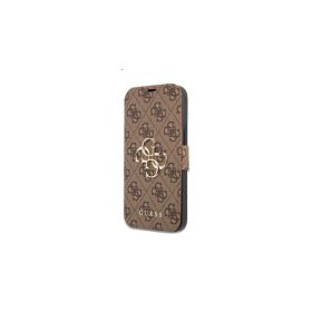   Guess PU 4G Metal Logo Apple iPhone 13 Pro Max flip tok, barna