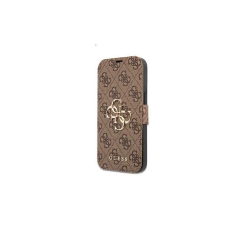 Guess PU 4G Metal Logo Apple iPhone 13 Pro Max flip tok, barna