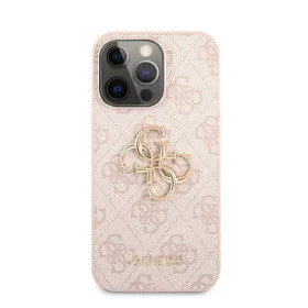   Guess PU 4G Metal Logo Apple iPhone 13 Pro hátlap tok, rózsaszín