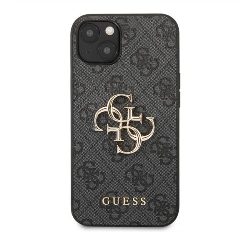 Guess PU 4G Metal Logo Apple iPhone 13 mini hátlap tok, szürke