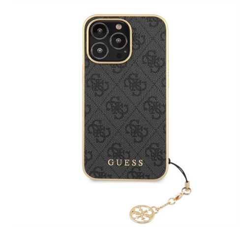 Guess 4G Charms Apple iPhone 13 Pro Max hátlap tok, szürke