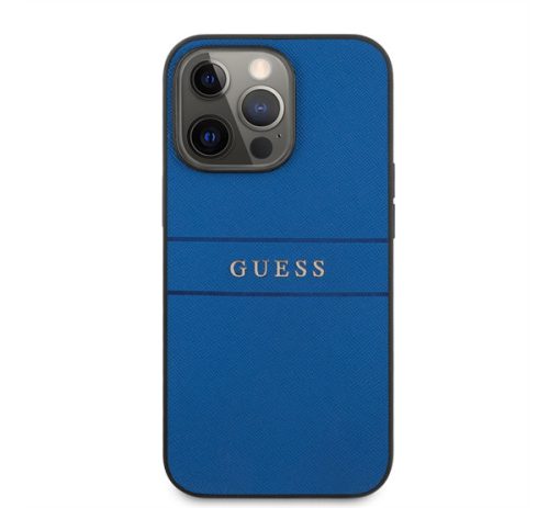 Guess PU Saffiano Apple iPhone 13 Pro bőr hátlap tok, kék