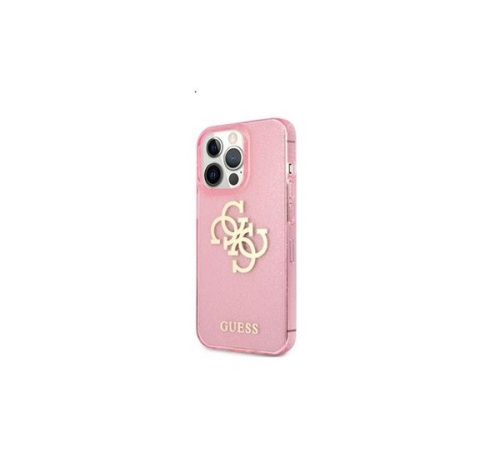 Guess TPU Big 4G Full Glitter Apple iPhone 13 Pro hátlap tok, rózsaszín