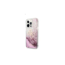   Guess TPU Big 4G Liquid Glitter Pink Apple iPhone 13 Pro Max hátlap tok, átlátszó