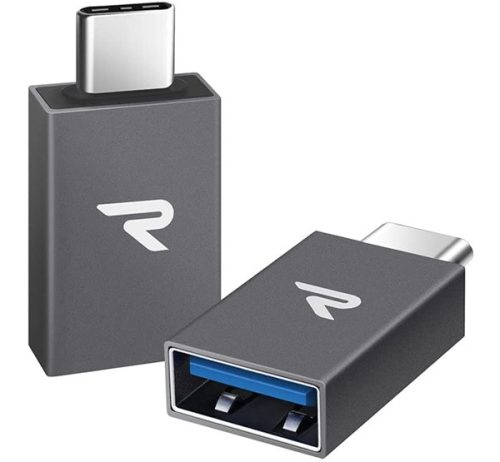 Rampow USB A - Type-C adapter, fekete (2db), RCB05