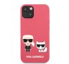 Karl Lagerfeld and Choupette Liquid szilikon hátlap tok Apple iPhone 13 mini, piros