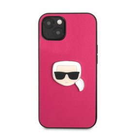   Karl Lagerfeld Head bőr hátlap tok Apple iPhone 13 mini, rózsaszín