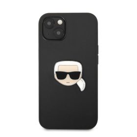   Karl Lagerfeld Head bőr hátlap tok Apple iPhone 13 mini, fekete