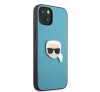 Karl Lagerfeld Head bőr hátlap tok Apple iPhone 13, kék