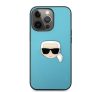 Karl Lagerfeld Head bőr hátlap tok Apple iPhone 13 Pro, kék