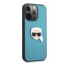 Karl Lagerfeld Head bőr hátlap tok Apple iPhone 13 Pro, kék