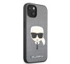 Karl Lagerfeld Head Saffiano bőr hátlap tok Apple iPhone 13 mini, ezüst