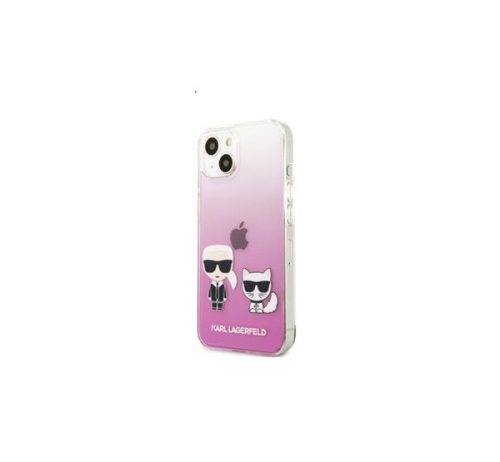 Karl Lagerfeld Karl and Choupette PC/TPU hátlap tok Apple iPhone 13 mini, rózsaszín