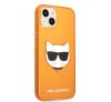 Karl Lagerfeld Choupette Head szilikon hátlap tok Apple iPhone 13 mini, narancs
