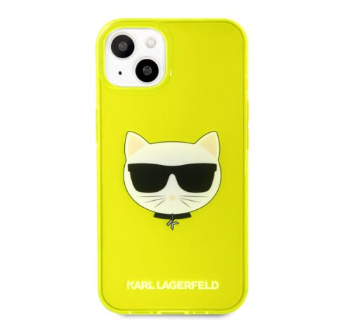 Karl Lagerfeld Choupette Head szilikon hátlap tok Apple iPhone 13 mini, sárga
