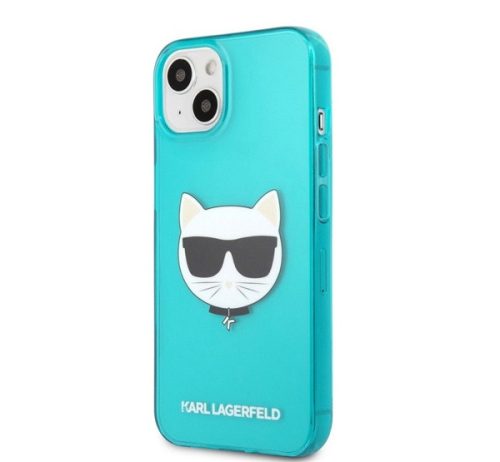 Karl Lagerfeld Choupette Head szilikon hátlap tok Apple iPhone 13, kék