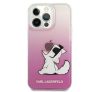 Karl Lagerfeld Choupette Eat hátlap tok Apple iPhone 13 Pro, rózsaszín