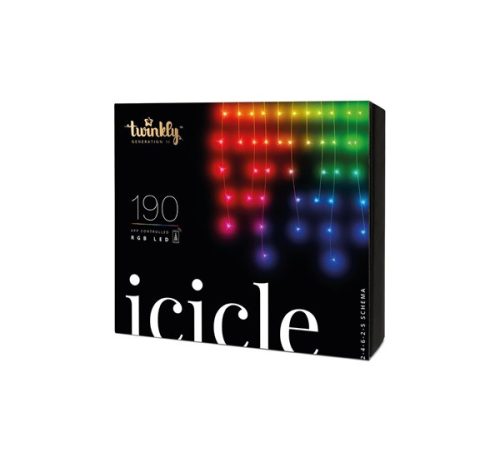 Twinkly Icicle okos kül, és beltéri fényfüggöny 190 LED RGB, 5x0,7m