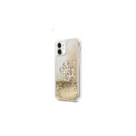   Guess TPU Big 4G Liquid Glitter Gold Apple iPhone 11 hátlap tok, átlátszó