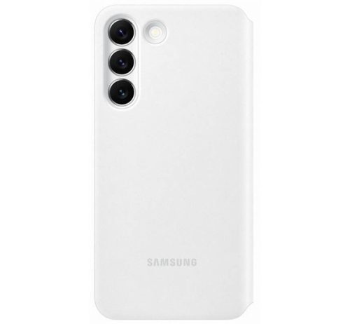 Samsung Galaxy S22 Clear View Cover, gyári flip tok, fehér, EF-ZS901CW