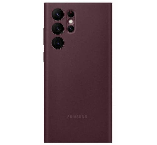Samsung Galaxy S22 Ultra Clear View Cover, gyári flip tok, burgundi, EF-ZS908CE
