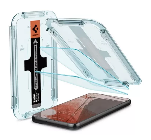 Spigen Glas.tR SLIM EZ Fit Samsung Galaxy S22 tempered kijelzővédő fólia felhelyező kerettel (2db)