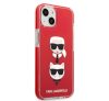 Karl Lagerfeld and Choupette Heads TPE szilikon hátlap tok Apple iPhone 13 mini, piros