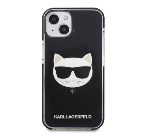 Karl Lagerfeld Choupette Head TPE szilikon hátlap tok Apple iPhone 13 mini, fekete