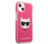 Karl Lagerfeld Choupette Head TPE szilikon hátlap tok Apple iPhone 13 mini, rózsaszín