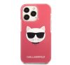 Karl Lagerfeld Choupette Head TPE szilikon hátlap tok Apple iPhone 13 Pro, rózsaszín